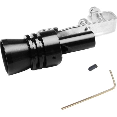 Pipe d'échappement Sound Booster pour faux turbocompresseur V8 dans la voiture et la moto I Générateur de son universel Turbo whistle Tuning - Sifflet d'échappement pour tuyaux d'échappement (noir, M)