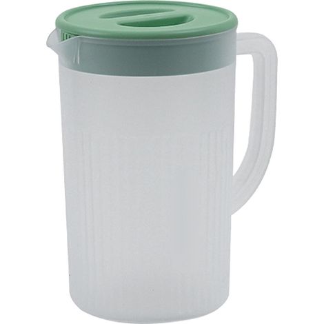 Kunststoffkrug mit Deckel, großes Fassungsvermögen, temperaturbeständig, ideal für Saft, Tee und Matcha. (1/5)