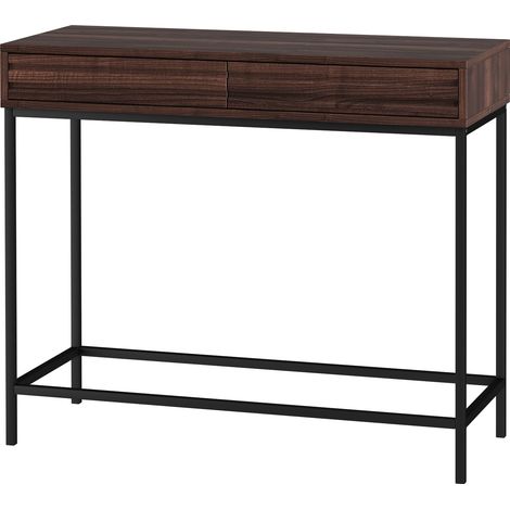 Celine-Table console avec 2 tiroirs en aspect noyer