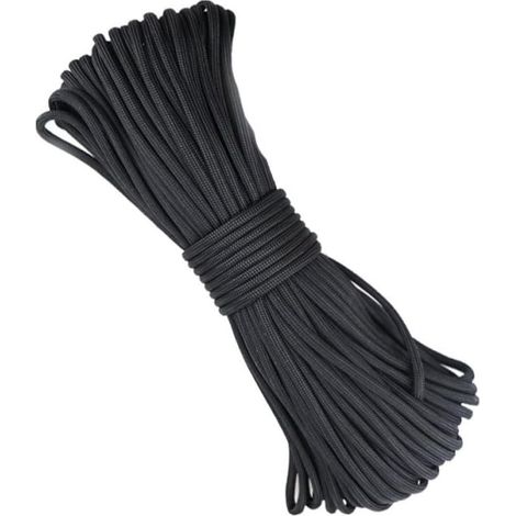 Corde de Survie en Nylon Noir à 7 Noyaux, Résistante à l'usure et Tressée Serrée, pour Camping et Randonnée, Corde Épaisse et Solide (1/5)