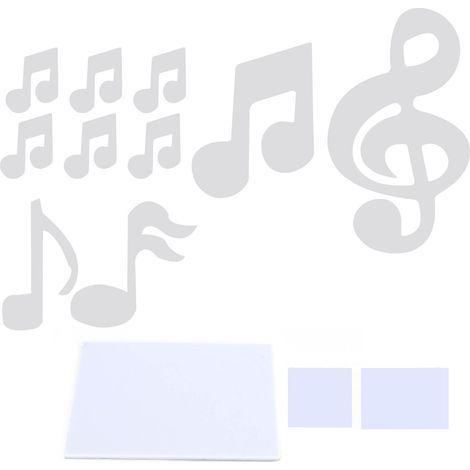 Autocollant mural note de musique en relief argenté, décoration innovante pour chambre et salon, DIY déco maison. (1/5)