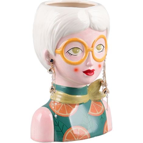 Vase et Pot, Vase décoratif visage - EDITHA Vert en Céramique, BOITE A DESIGN (1/5)