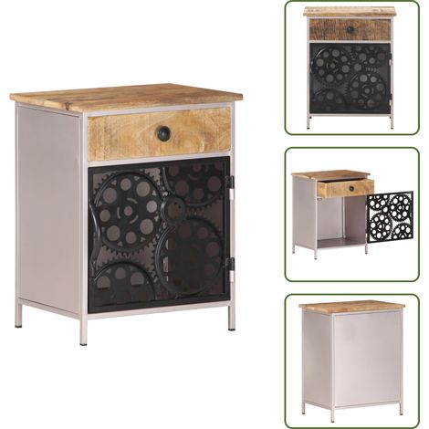 Table de chevet 40x30x50 cm Bois de manguier brut - Table De Chevet - Meubles Chambre - Commode - Nuit - Bois Massif (1/5)