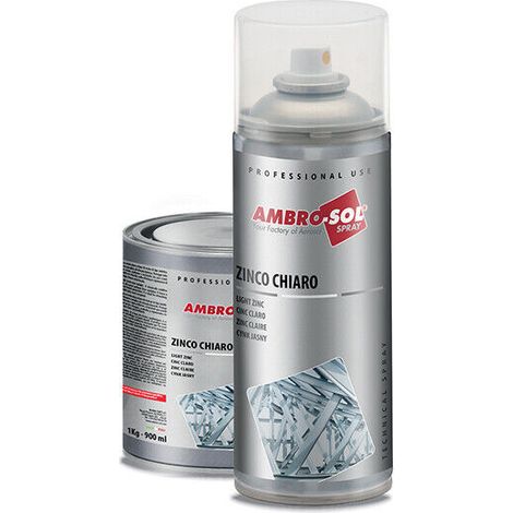 Zinco Spray Zincante a freddo AMBRO-SOL colori - BRILLANTE – 400ml (1/4)