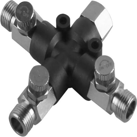Raccord De Dérivation D'air - Séparateur Aérographe 3 Voies - Raccord Collecteur Air Pour Tuyau Aérographe - Filetage 1/8 Pouces - 1 Pièce (1/5)