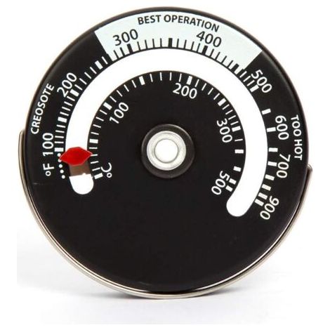 Poêle magnétique poêle à bois thermomètre cheminée moniteur de température jauge pour conduit de fumée brûleur à bois barbecue (1/5)