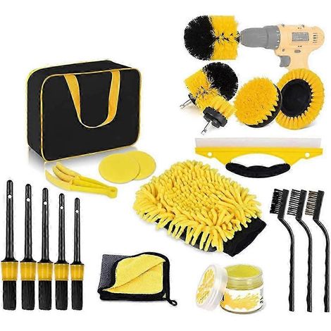 Kit de brosses de nettoyage pour perceuse avec extension pour le nettoyage de voiture Wh JN (1/5)