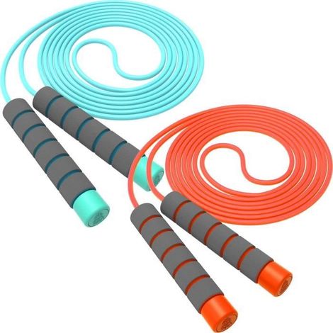 corde à sauter de fitness, corde à sauter réglable, convient aux activités de plein air ou de fitness (orange&bieu,2 pcs) (1/4)