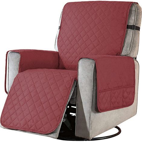 Housse De Fauteuil Inclinable - Imperméable Et Anti-dérapante - Avec Poches Latérales - Pour Fauteuil De Largeur 71 Cm - 1 Pièce (1/5)