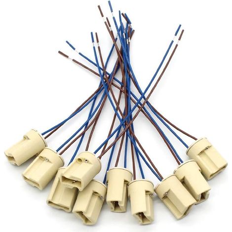 10 Pièces G9 Support de Lampe, G9 Douille de Base en Céramique avec Fil de 150 mm Téflon pour Ampoules Halogènes LED G9 à la Maison (1/5)