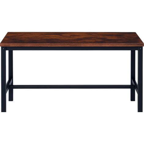 Relaxdays Sitzbank 2er Set, Esszimmer, platzsparende Essbank, HBT: 51x108x32 cm, Küchenbank, Metall, Industrial/Schwarz (1/5)