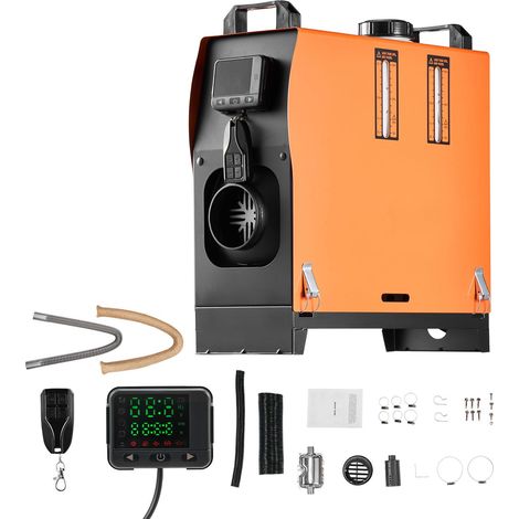 Chauffage diesel stationnaire 12-24V 5-8KW, silencieux, avec télécommande et écran numérique couleur, annonce vocale, pour camping-car, camion, fourgon, bateau et remorque. (1/5)
