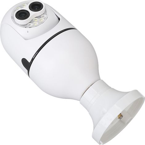 Caméra sans fil E27 avec Wi-Fi, éclairage panoramique haute définition, vision nocturne, moniteur à double objectif, 110-230 V (1/5)