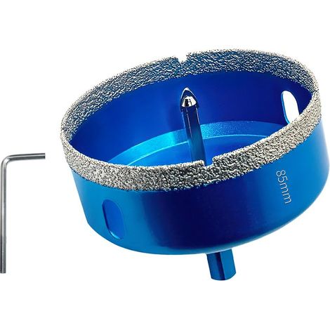 Scie Cloche Diamantée 85mm avec Foret Guidage de Centrage, Professionnelle Foret Diamanté Brasé pour Carrelage, Porcelaine, Verre, Marbre (1/5)