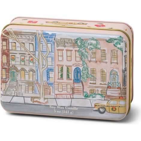 Paddywax Candela Natalizia in Latta "Brownstone" – Mandarino e Chiodi di Garofano (141 g)