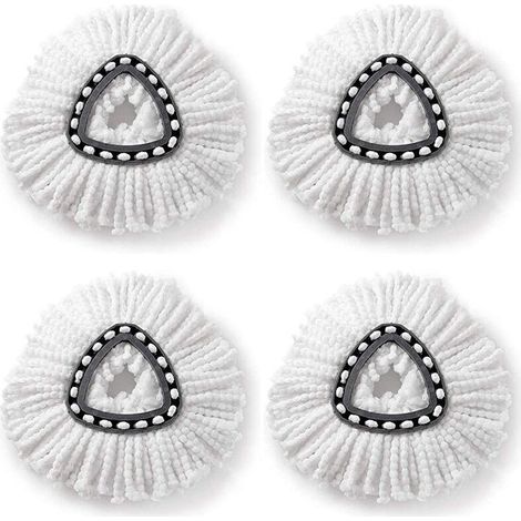 4 pcs adaptées aux têtes de vadrouille pivotantes o-cèdre/vileda tête de fil de coton triangulaire chiffon de remplacement de vadrouille (1/4)
