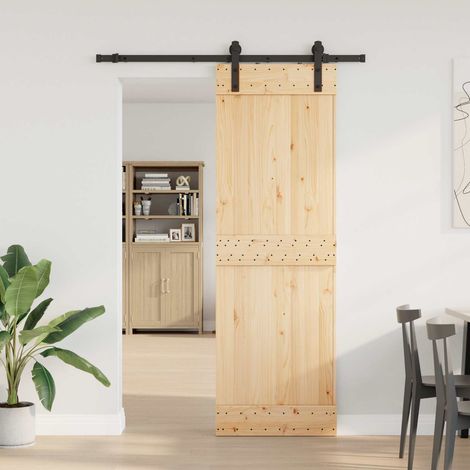 vidaXL Sliding Door NARVIK Natural and Black 70 x 210 cm (152.5 cm)