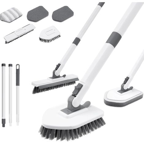 1 Brosse nettoyage, manche extensible 132 cm, tête rotative 180°, 3 accessoires détachables, salle de bain cuisine(Q3 : Nouveaux produits pour le mois d'août) (1/5)