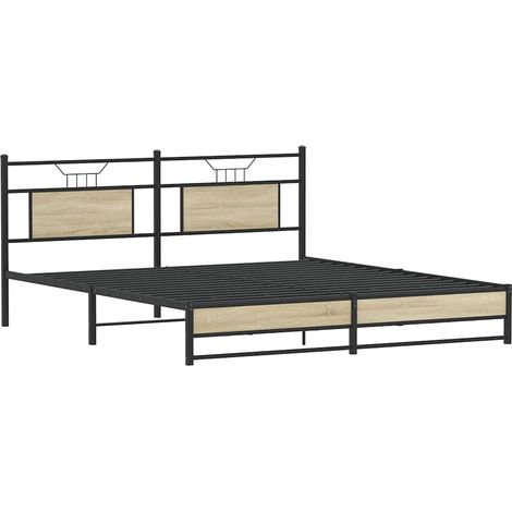 Cadre de lit sans matelas chêne sonoma 160x200 cm vidaXL (1/5)
