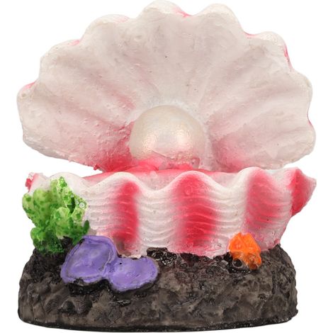 Décoration de coquillage pour aquarium avec bulles d'air, en résine artificielle, imitation coquillage et pierres à bulles d'air (1/5)