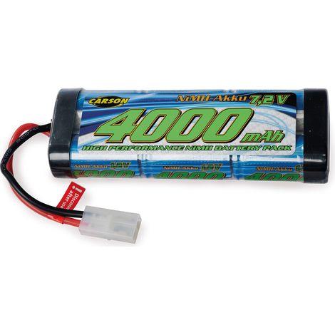 Carson 500608225 7,2V/4000mAh NiMH Race batteria TAM - ricaricabile, con connettore Tamiya, pacco batterie per auto RC, batteria di ricambio veicolo telecomandato, alta qualità, modellismo (1/3)
