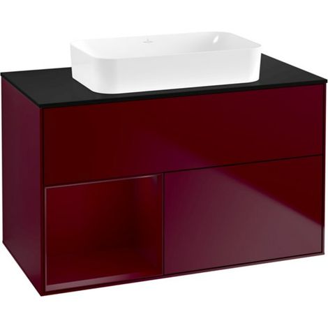 V&B Waschtischunterschrank Wandbeleuchtung Finion 100x60,3 cm, Reg links Peony, Peony Matt (1/2)