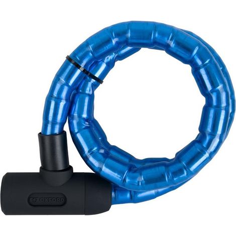 Antivol Oxford, barrière renforcée, câble blindé, 1,4 m x 25 mm (serrure à clé), bleu