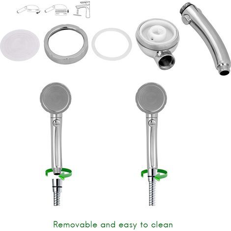 Universeller, abnehmbarer und wassersparender Handbrausekopf mit 3 Strahlarten (1/5)