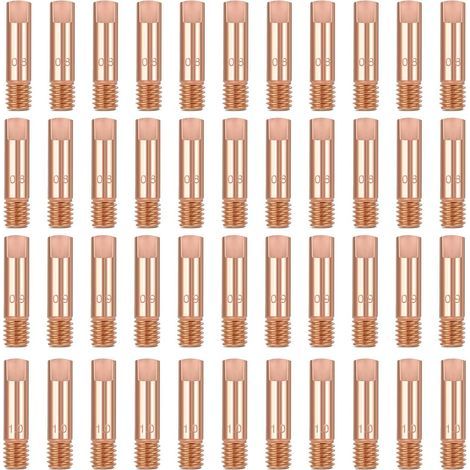 40 Pièces de Contact en Cuivre, Embout De Contact Buse de Soudage Tube Contact 0.8mm 0,9 mm 1,0 mm consommables de torche de soudage pour 15AK MIG (1/5)