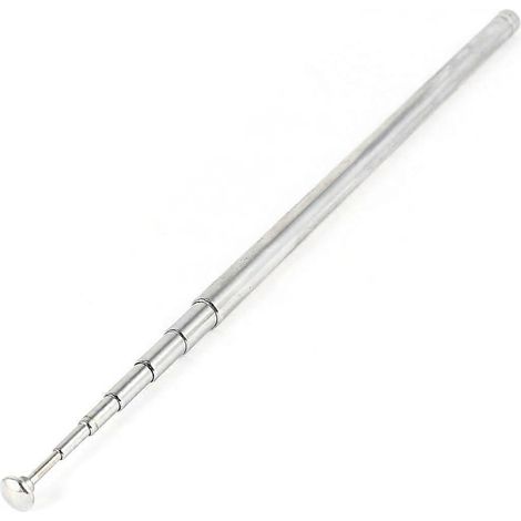 Silver Tone FM-Radio-TV-Antenne, 7-teilig, Teleskopantenne, 97 cm