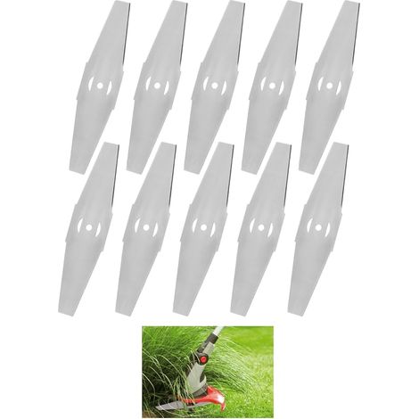 Packung mit 10 Metall-Freischneidermessern für Rasenmäher, Ersatzteil kompatibel mit Akku-Freischneidern, für Gartentrimmer und Elektrowerkzeuge (1/5)