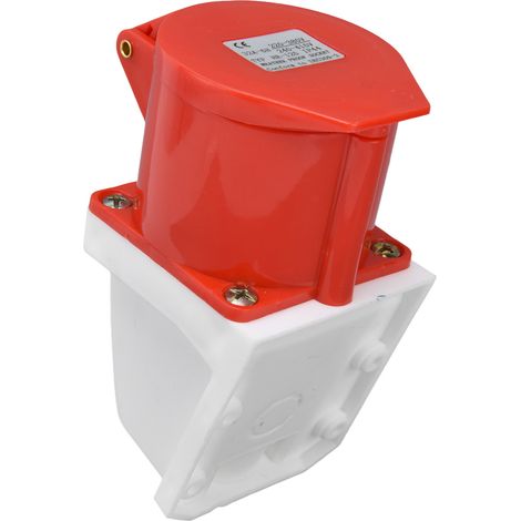 Prise industrielle en laiton rouge PC, montage en surface, conforme à la norme CEE, pour alimentation électrique IP44, 220-380 V et 240-415 V. (1/5)