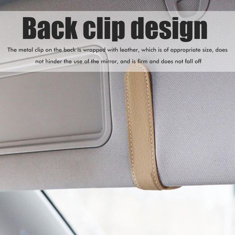 Porte-lunettes de voiture magnétique en cuir pour pare-soleil, clip à lunettes de soleil (1/3)