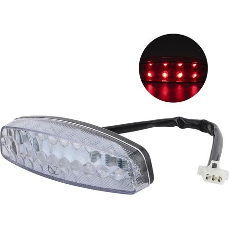 Feu stop arrière moto 12V 18 LED, lampe de queue compatible quad 4 roues chinois 50/70/90/110/125/150cc, éclairage puissant. (1/5)