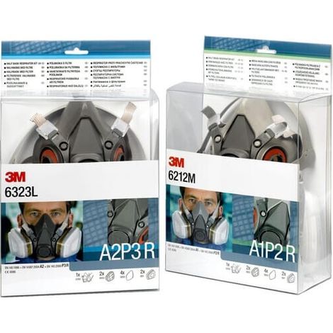 M谩scara media cara + filtro A1P2R 3M 6212M