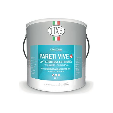 TIXE Pareti Vive Idropittura Anticondensa Antimuffa Pittura Traspirante Antimuffa e Anticondensa Igienizzante e Lavabile Trasparente 14 L (651.501) (1/5)