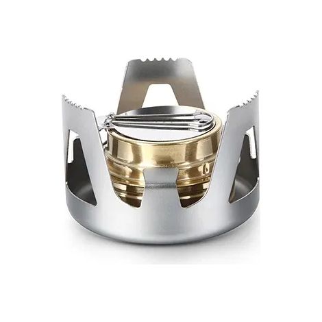 Réchaud à alcool miniature d'extérieur, 4 couleurs, ultra-léger, brûleur à alcool, réchaud de camping pliable et portable, idéal pour le camping et la randonnée. (1/5)