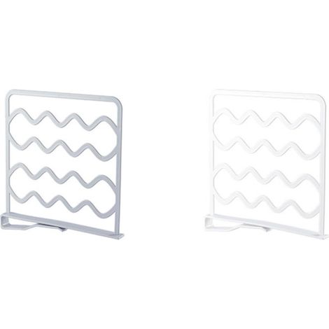 Séparateur de Placard en PP Blanc à Clipser pour Étagères,Rangement par Couches, pour Placard et Bibliothèque, Aide à Soutenir les Piles Gagner Place Couleur Aléatoire (1/5)