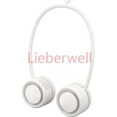 3 Speeds, LIEBERWELL Hanging Neck Fan, Foldable Bladeless Design, Quiet Operation, 1600 mAh, White, for School and Daily Use (1/5)