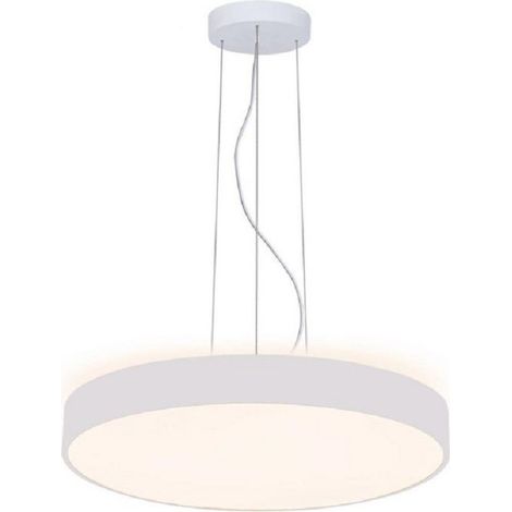 TrAdE Shop Traesio - Lampadario Cerchio 80 Cm Led 95 W Lampada Up Down Sospensione 2 Temperature Luce - Bianco (1/2)