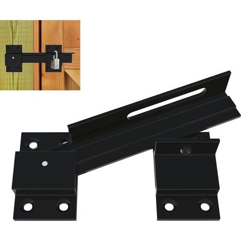 [NIE BENUTZT]Klapptürriegel mit Vorhängeschlossloch, Sicherheitsklappenriegel, Garagentorschlösser, verstellbarer Türriegel aus Aluminiumlegierung (1/5)