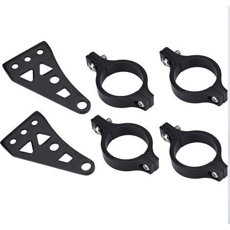 aqxreight - Motorradscheinwerferhalterung, 1 Paar 39 mm Motorradscheinwerfer-Gabelhalterungen aus Aluminiumlegierung (Schwarz) (1/5)