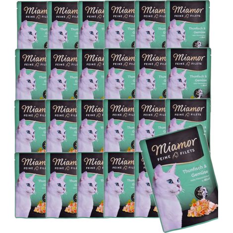 Miamor Feine Filets Thunfisch-Nassfutter für Katzen, 24 x 100 g (1/4)
