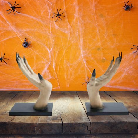 Halloween-Hexenhand-Buchständer aus Kunstharz, Hexenhand-Ornament, Halloween-Hausbar-Dekoration, Feiertagsdekoration (1/5)