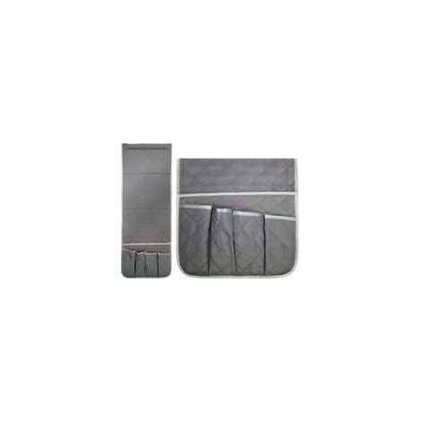Sac de rangement pour accoudoir de canapé, coloris gris, organiseur pratique pour salon (1/5)