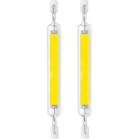 Confezione da 2 lampadine LED dimmerabili R7s da 118 mm, 10 W, doppio attacco, equivalenti a una lampadina alogena da 80 W, 120 V, tipo J, faretto R7s, 6000 K, illuminazione per esterni, bianco freddo (1/5)