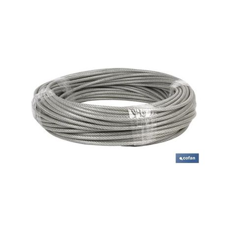 Cavo in Acciaio 10mm 8x10mm 6x19+1 Plastica (25m)
