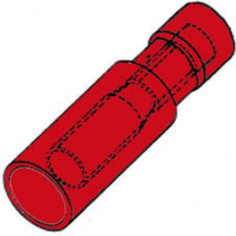 Cosse Cylindrique Femelle - 3 9 Mm - Rouge - Pour Câbles 0 5 À 1 0 Mm² - Lot De 100 Pièces