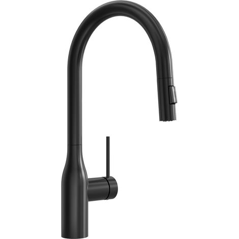 CECIPA MAX Edelstahl Küchenarmatur ausziehbar Spültischarmatur, 360° drehbar Wasserhahn Küche Mischbatterie Einhebelmischer Hochdruck Armaturen für Küche, Schwarz