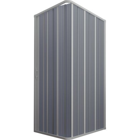 Mampara de ducha angular de pvc plegable blanca h 185 mod. Flex con apertura lateral 80x120 cm